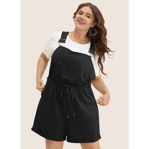 Plus Size 30 6x BlooomChic Navy Blue Drawstring Romper pockets romper jumpsuit